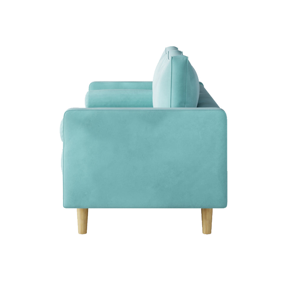 Modern Green Velvet Double Seat Sofa I56357