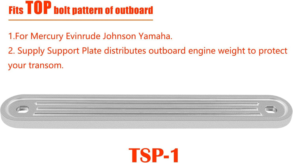 Transom Support Plate for Top Bolt Holes & Transom Support Plate Alt. for Lower Bolt Holes L36384