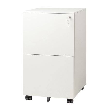 2-Drawer Mobile File Cabinet with Lock, White M315
