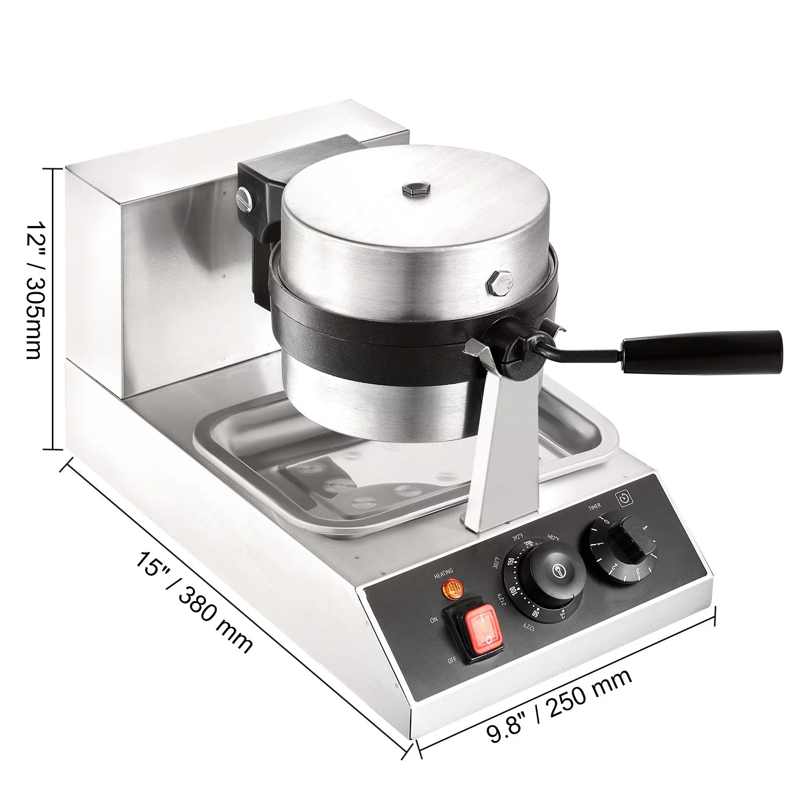Round Waffle Maker 1300W Non-Stick Waffle Iron B59334