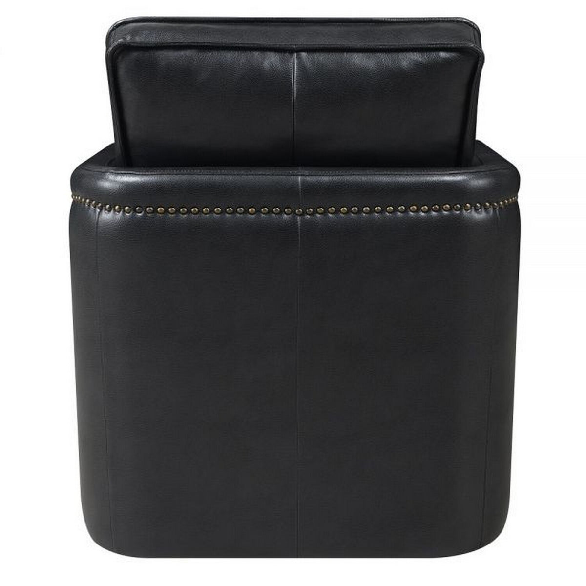 Black Faux Leather Swivel Accent Chair I61773
