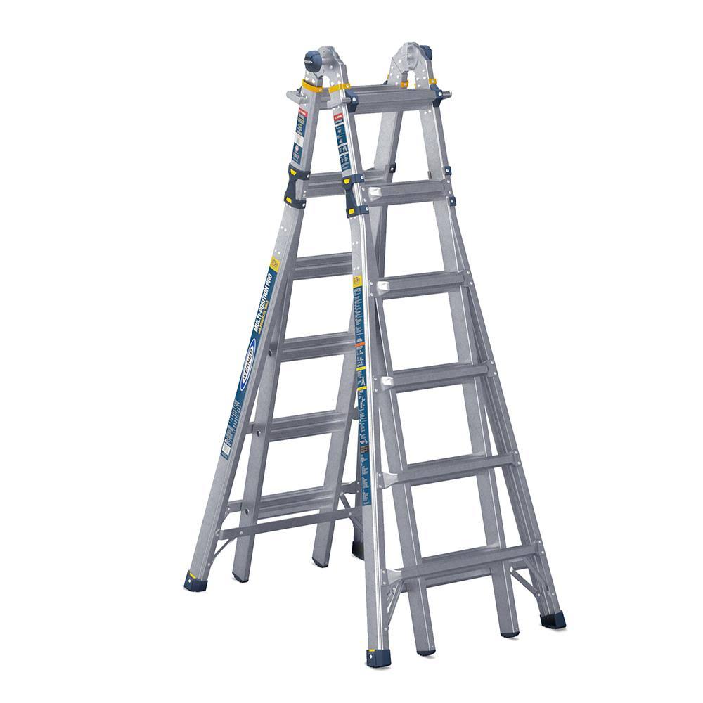 26 ft. Reach Aluminum Multi-Position Pro Ladder with PowerLite Rails 375 lbs. Load Capacity Type IAA Duty C1342