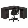 Espresso Oak L Shaped Desk and Office Chair K2343