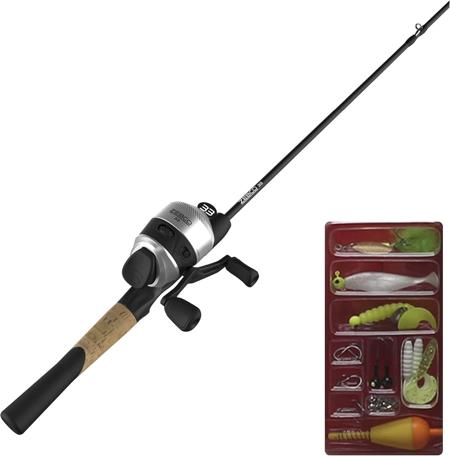 2-Piece Fiberglass Spincast Reel and Fishing Rod Combo, 5.5-Foot, Pack of 2 N720