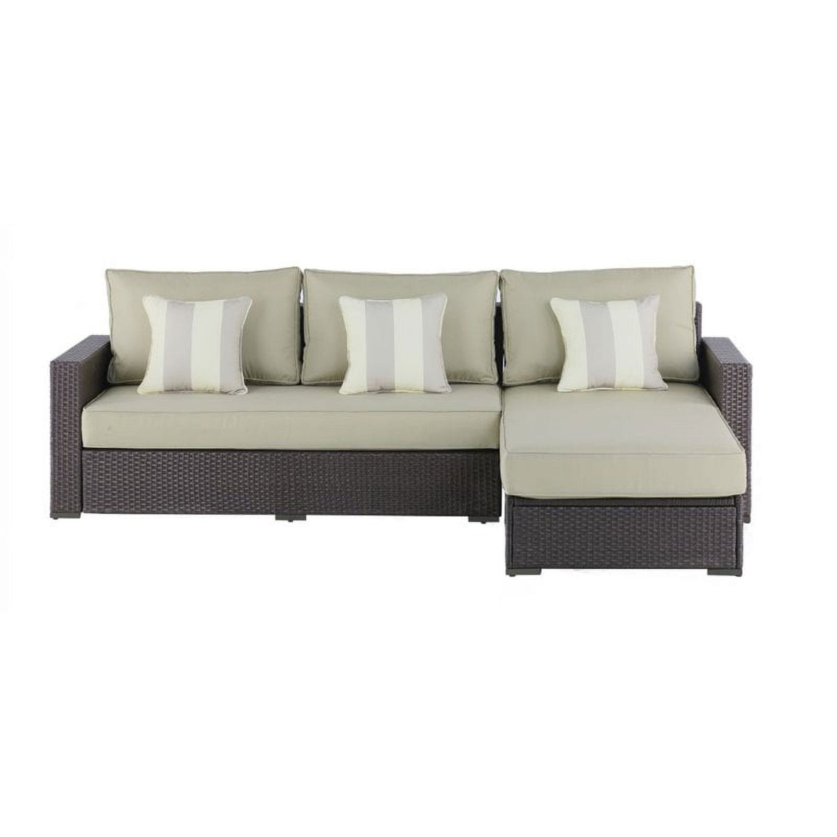 Brown Wicker Outdoor Storage Sectional N383