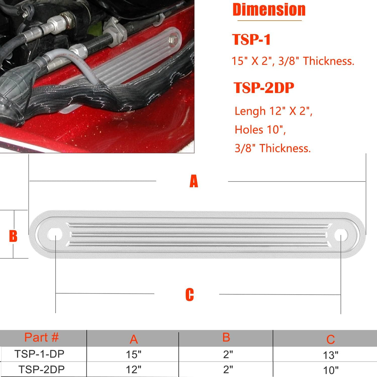 Transom Support Plate for Top Bolt Holes & Transom Support Plate Alt. for Lower Bolt Holes L36384