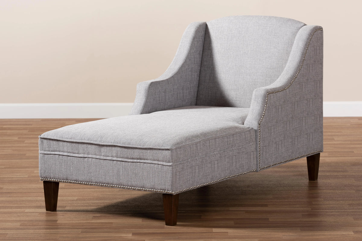 Grey Fabric Upholstered Chaise Lounge P85741