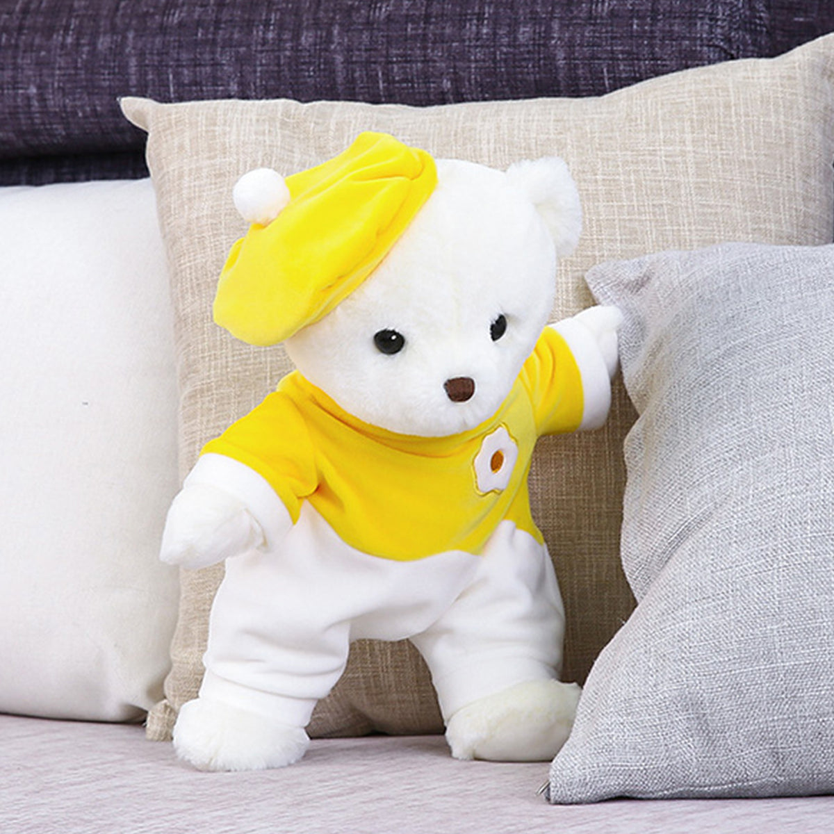 Colorful Egg Yolk Cap Design Plush Doll L3650